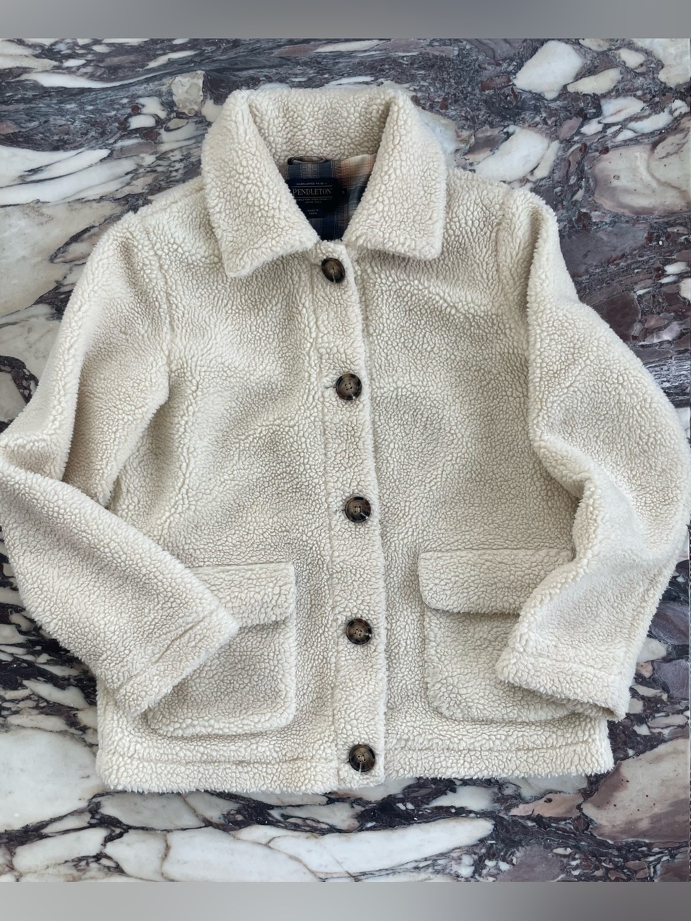 Pendleton Cream Berber Fleece Jacket S